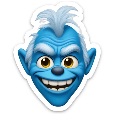 Blue grinch smirking sticker