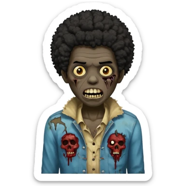 Zombie with a black Afro  sticker