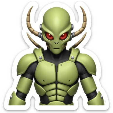 insectoid alien MMA fighter portrait, head and shoulders only, armored exoskeleton skin, sharp eyes, combat gloves, aggressive stance, 3D cartoon, mobile game icon style, clean background, no text, no watermark
 sticker