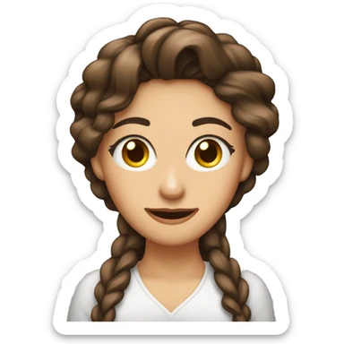 Quiero un emoji de una mujer trigueña de ojos cafés y crespa con rayitos rubios y cabello largo  sticker