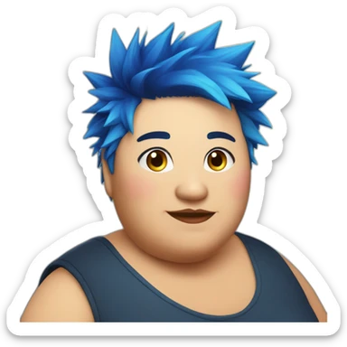 Older fat lesbian Chilean very short spiky bright blue hair sticker