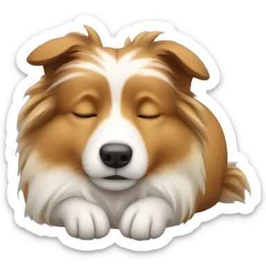 sleeping shetland sheepdog sticker