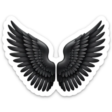 Left black angel wing sticker