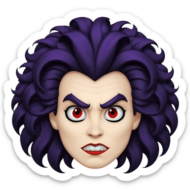 Disney villain with big hair sticker