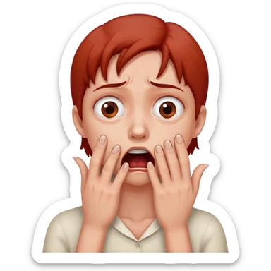 His fingers dug into his throat, nails pressing against his skin as his breaths turned shallow. His face reddened, eyes wide with desperation, a strangled gasp escaping before his grip tightened further sticker