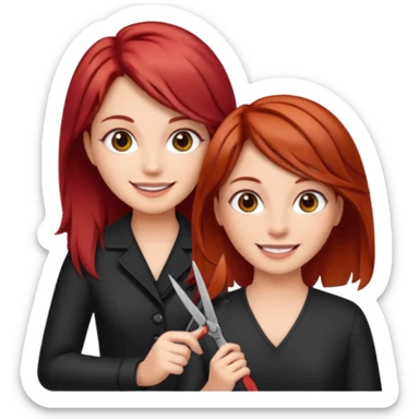 two girls sisscoring  sticker