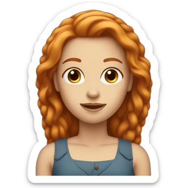 pretty-woman-with-long straigh ginger hair sticker