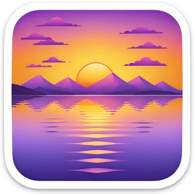 lakeside sunset horizon sticker