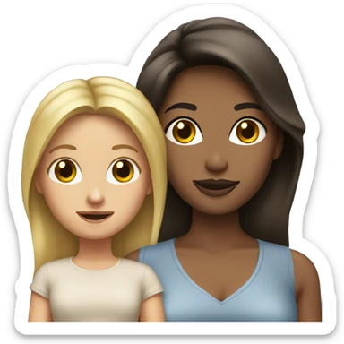 Blonde Mother brunette daughter sticker