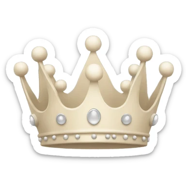 White and pastel beige crown sticker