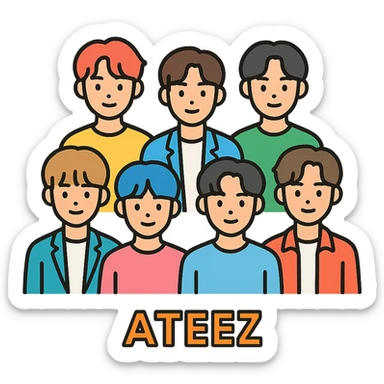 Ateez Kpop boy group sticker