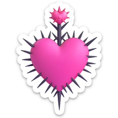 pink heart with thorns sticker