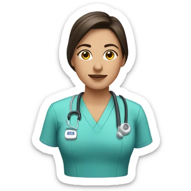 Brunette respiratory therapist sticker