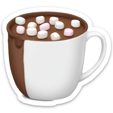 Mug of hot chocolate with mini marshmallows sticker