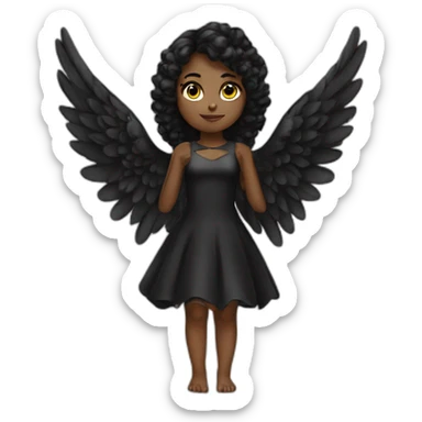 black angel girl wings sticker
