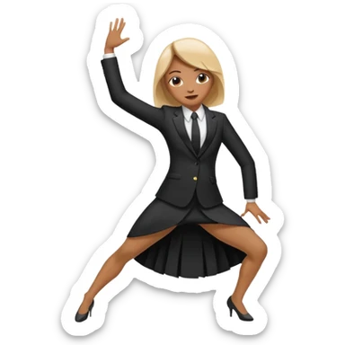Person in splits dabbing at the same time in a dress suit sticker