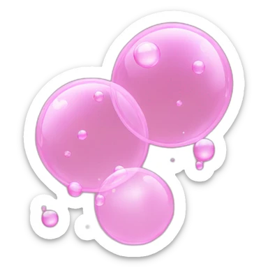 pink soap bubbles sticker