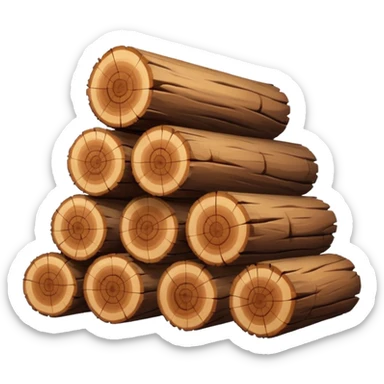 pile of wood logs emoji sticker