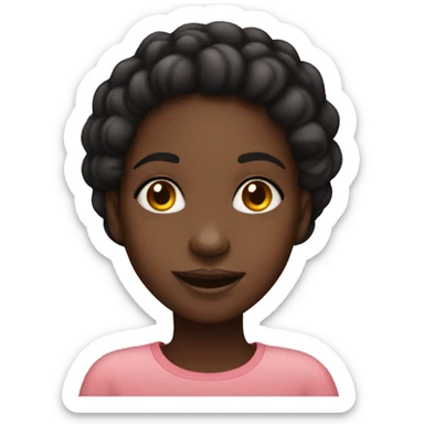 Black girl with dimples and a heart sticker