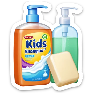 Soap and kids shampoo sticker