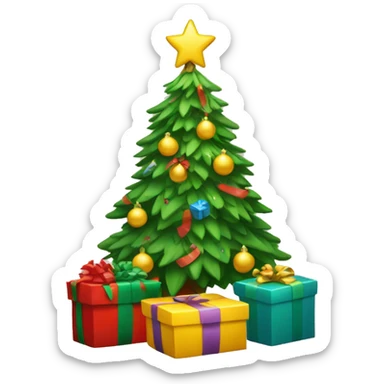 Christmas tree and presents sticker