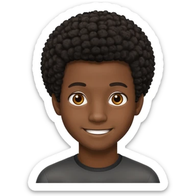 Black darkskin seventeen man  with little afro haircut sticker