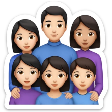 Friendship - relationship of mutual affection between people -  girls and a boy of various races with at least one asian girl. Show their necks, and shoulders please sticker