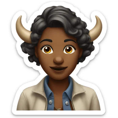Anthropomorphic attractive female buffalo  sticker