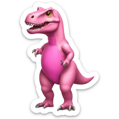 À T-rex in pink swimsuit sticker