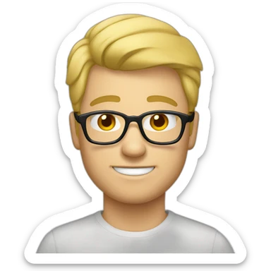 Homme blond légèrement long lunettes sticker