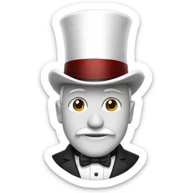 elon mush wearing a top hat sticker