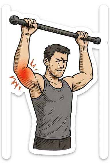 gomito dolorante alle trazioni sticker