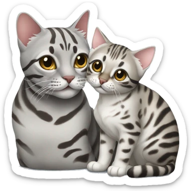 a silver Bengal cat kiss a Bengal cat sticker