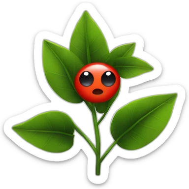 Plants black with one eye and red leaf sticker