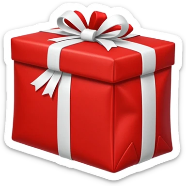 red Santa's bag with red gift boxes with white bows sticker