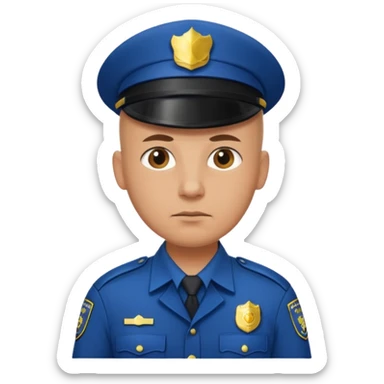 bald police sticker
