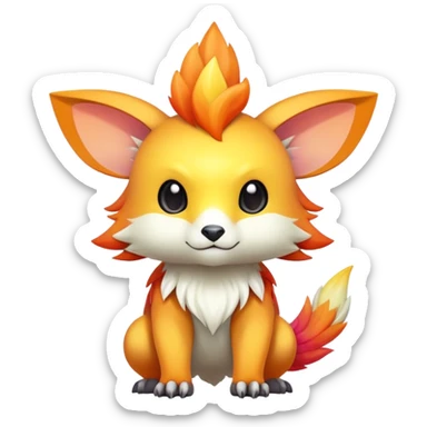 Cute cool colorful nebula fantasy animal hybrid Fakemon full body  sticker