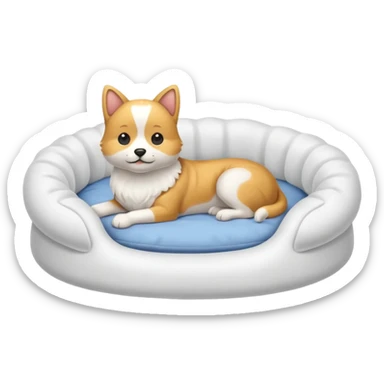 white Pet bed empty with no animal in it no dog in it I said sticker