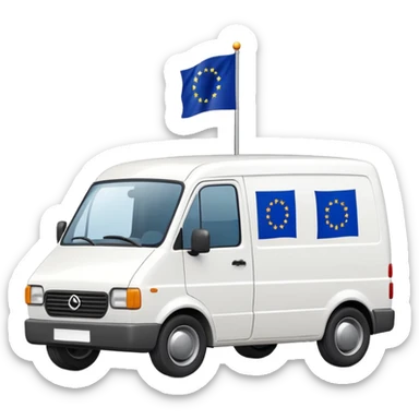 small delivery van with EU flag sticker