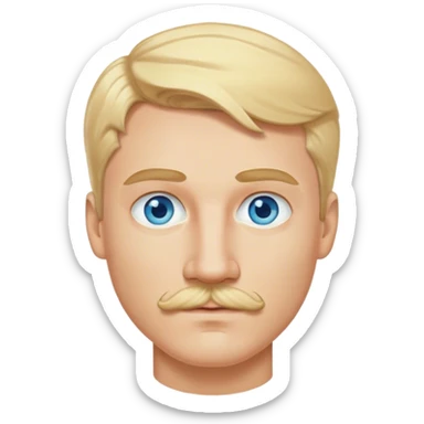 blonde man with blonde hair and blonde mustache with blue eyes  sticker