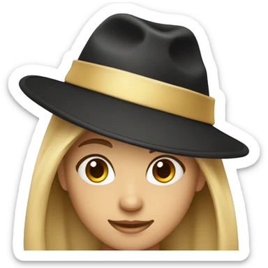 A 16 year old person wearing a black hat sticker