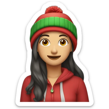 Raya marina con un gorro navideño sticker