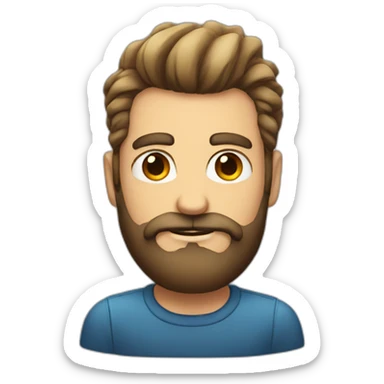 big bearded male with a quiff sticker