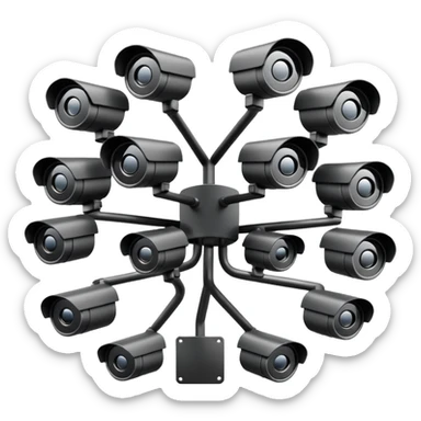 Circle of CCTV facing every direction  sticker