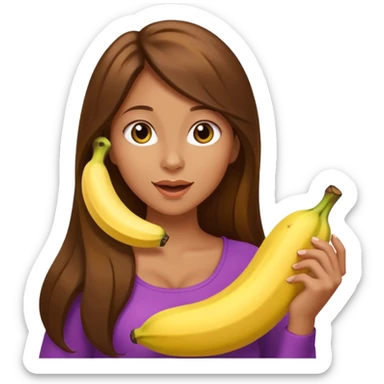 topless woman with big boobs sucking a banana sticker