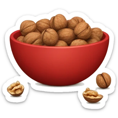 red bowl of walnuts sticker