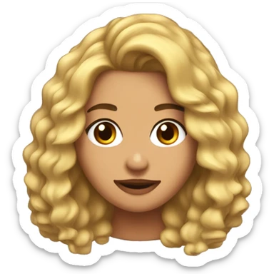 Chica morena clara con cabello rizo sticker