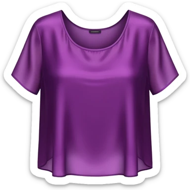 Hyper Realistic isolated plum color smooth glosssy like silk crop top blouse. sticker