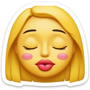 Make me an emoji sticking out his lips and closing his eyes sticker