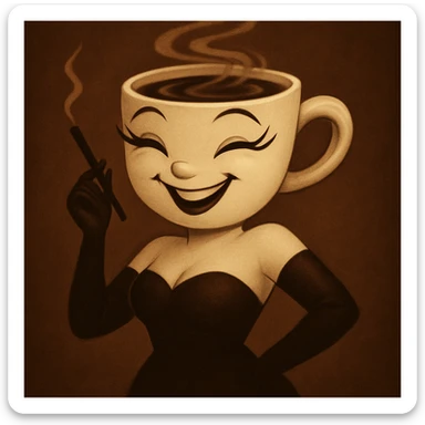 Edit the character in the reference image to have a happy expression while keeping the original style, outfit, and colors exactly as in the reference image. sticker